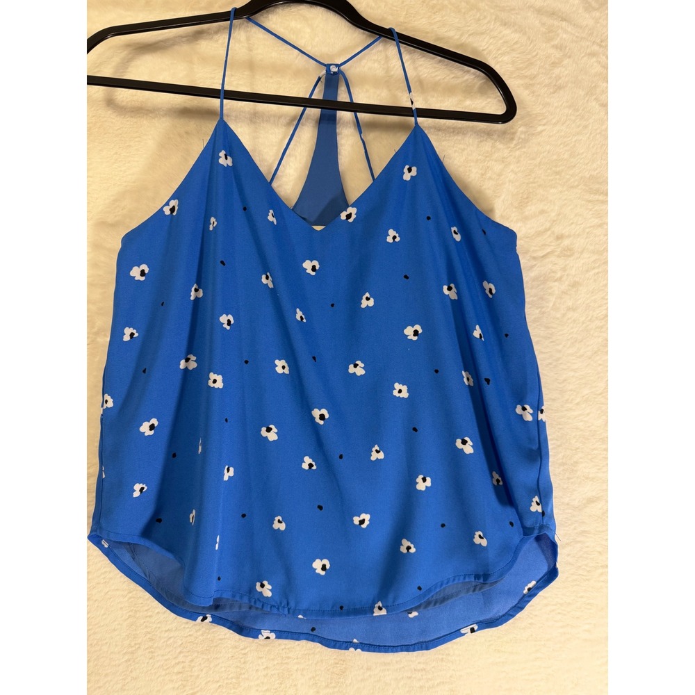 Harper Heritage Francesca's Blue Floral‎ Cami Top Small Strappy Racerback Tank